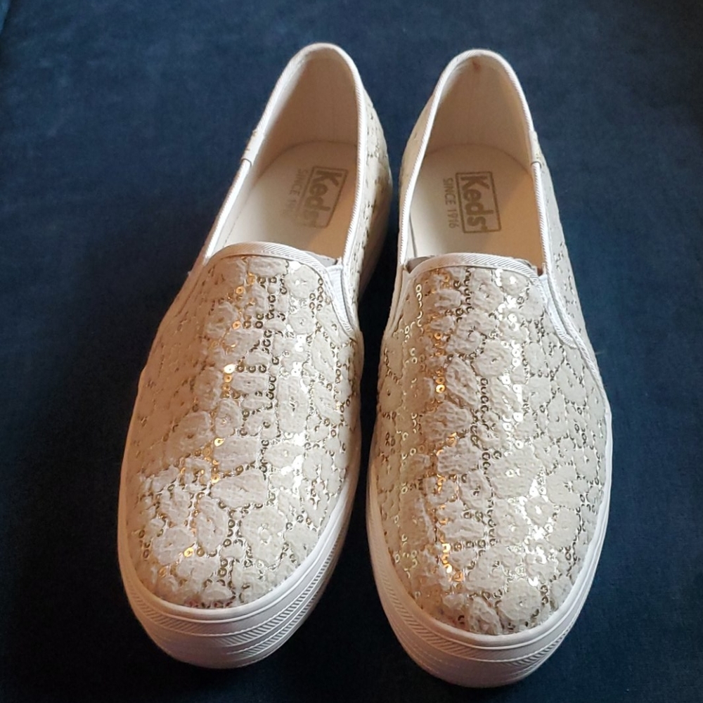 Leopard sequin sneakers, worn once